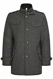 Indicode Brandan Herren Winter Mantel Wollmantel lange Winterjacke mit Stehkragen, Größe:M, Farbe:Dark Coal (940)