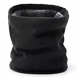 BARFULKER Winter Halsschlauch Herren Damen Halswärmer Halstuch Gesichtsschal, Schlauchschal Halswärmer Gesichtsschal Fleece Loop Schal Winddichte Gesichtsmaske, Schwarz