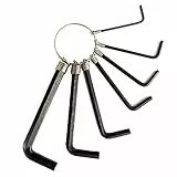Innensechskant Schlüssel - Satz 7 teilig kompaktes Imbus Set mit praktischem Schlüsselring 1,5mm bis 6mm, Metrische Norm Winkelschlüssel