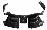 kwb zweiteiliger Werkzeug-Gürtel Leder mit 7 Fächern,Nagel-Tasche,Messertasche,HammerhalterundMetallclipfürBandmaß, ‎19.5 x 7 x 24 cm