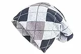 shenky Beanie | Vintage Look | Muster | für Damen & Männer | lang geschnitten | Komfort | Unisex | Longbeanie | Long Slouch Beanie | dünne Mütze | Laufmütze Grunge | one-Size | Karo grau