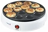 Bestron Poffertjes Maker im Retro Design, Mini Pfannkuchen Automat, mit Antihaftbeschichtung, Sweet Dreams, 800 W, Weiß