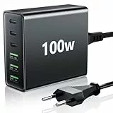 FINIBO USB C Ladegerät Mehrfach: 100W 6-Port Schnellladegerät mit USB-C und A, Tragbarer Wall Charger für ipad and Smartphones