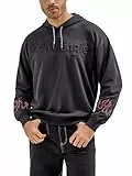 Wrangler Herren Men's Logo Flame Hoodie Kapuzenpullover, Schwarz, X-Large
