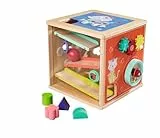 Eichhorn - großes Spielecenter mit Kugelbahn inkl. Dreh- und Steckfunktion, 15-TLG, 24x24x24 cm, 100% FSC Zertifiziertes Lindensperrholz, ab 1 Jahr