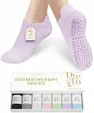 7 Paare Pilates Socken,Yoga Socken & Stoppersocken für Damen Herren,Anti rutsch Antirutschsocken mit Noppen & Duft,Yogasocken Ideal für Geschenk,Reformer,Ballett,Barfuss,Tanz,Fitness, Reha,35-42