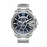 Diesel Herrenuhr Diesel Chief Series, QuarzChronographenwerk, 51 mm silbernes Edelstahlgehäuse mit Edelstahlarmband, DZ4417