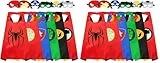 LATERN 6Pcs Superheld Cape und Maske, Cartoon Superheld Kostüme Verkleiden sich Spielzeug für Kinder Jungen Mädchen Geburtstag Party Favors
