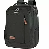 KROSER Laptop Rucksack 17,3 Zoll Handgepäck Daypack wasserabweisende Multifunktions-Laptoptasche für Business/Reisen/Damen/Herren-schwarz