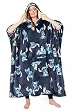 Disney Übergroße Damen Hoodie Decke mit Ärmeln - Stitch Oversized Kapuzenpullover Fleece Tragbare Decken für Frauen