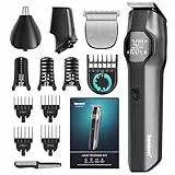 Barttrimmer Herren, Haarschneider, Körperrasierer, Nasenhaarschneider, kensen Bartschneider Herren IPX7 Wasserdicht