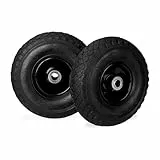 Relaxdays Sackkarrenrad 3.00-4, 2er Set, luftbereift, bis 100 kg, 260 x 85 mm, Ersatzrad Sackkarre, Stahlfelge, schwarz, 2 Stück
