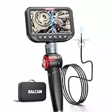 Ralcam Endoskopkamera mit Licht, Endoscope Camera mit 180° beweglichem Kopf, 6,5mm Dual-Sonde, 5' HD Display, Inspektionskamera IP67 Wasserdicht, Rohrkamera mit 1,5M Halbstarrem Kabel & 6+1 LEDs