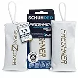 Freshner Schuhdeo gegen Fußgeruch und Schweißfüße | Geruchsentferner und hinterlässt einen frischen Duft | Für Arbeitsschuhe, Sport-Schuhe und Sneaker (Weiß - Cotton Pure)