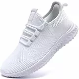 QIJGS Laufschuhe Damen Schuhe Sportschuhe Turnschuhe Tennisschuhe Sneaker Fitnessschuhe Damenschuhe Atmungsaktiv Wanderschuhe Straßenlaufschuhe Freizeitschuhe Weiß 40