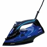 Bomann DB 6038 CB Dampfbügelautomat, 2800 W max., 7 Funktionen, LED-Griffbeleuchtung, 3D Keramiksohle, schwarz/blau