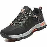VTASQ Herren Wanderstiefel Leichte Wanderschuhe Atmungsaktiv Outdoor Sportlich Gleitsicher Bequem Bergstiefel Trekking Schuhe Damen Herren Wanderhalbschuhe schwarz 44EU