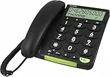 DORO - Doro PhoneEasy 312cs - Schnurgebundenes Festnetztelefon - Große Displayanzeige - Extra große Tasten - Freisprechfunktion - Lautstärkeregler - Anrufanzeige - Schwarz
