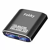 Fokky HDMI Splitter, 4K HDMI Splitter 1 In 2 Out Gleichzeitig, Aluminium Hdmi Verteiler 1 in 2 Out, Adapter 2 Monitore Erweitern Xbox,PS4,PS3,Blu-Ray DVD,Firestick,HDTV(NOT Extended Display)