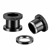 Huacan Tunnel Set 6mm 8mm 10mm 12mm 14mm 16mm Ohr Tunnels Plug Edelstahl Schwarz Silber Rose mit Matte Texturoberfläche Double Flared Klassisch Expander für Damen Herren 2 Stück