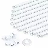 Einschnur Kabelkanal, Selbstklebend Weiss Mini, Lackierbarer zum Verstecken eines Netzkabels, Lautsprecherkabels oder TV-Kabels zu Hause oder im Büro - 10X L400mm, B15mm, H10mm