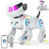 VATOS Ferngesteuerter Roboter Hund für Kinder, Programmierbarer Roboterhund mit Bluetooth und LED-Augen, Singen Tanzen USB Wiederaufladbarer Roboterhunde Spielzeug für Jungen Mädchen ab 3-10 Weiß