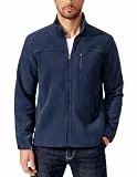 PINSPARK Herren Fleecejacke Winddichte Outdoor Fleece Jacke Herbst Übergangsjacke Warm Trekking Fahrrad Jacke Sweatshirt Strickjacke Wanderjacke L Dunkleblau