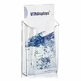 VITAdisplays® Wand-Flyerhalter DIN lang / A6 (Postkarte), Transparent (NE-107WA)
