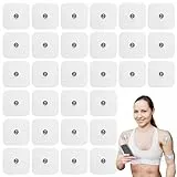 Elektroden Pads 32er Nachkaufset – 50x50mm Selbstklebende Gel-Pads mit 3,5mm Druckknopf, Premium TENS Elektroden für Sanitas & Beurer Geräte, Wiederverwendbar & Hautfreundlich