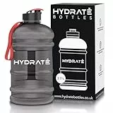 HYDRATE XL Trinkflasche 2,2 l - Ideal für Fitnessstudio, Sport und Reisen, Auslaufsicher, BPA-frei, Extra Stark, Schwarz, Gym Wasserflasche oder Jumbo Trinkflasche für intensives Training