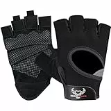 BEAST RAGE Gewichtheberhandschuhe für Männer und Frauen, Gym Handschuhe für Crossfit.Atmungsaktiv,rutschfest Silikon gepolsterte Handfläche Schutz Trainingshandschuhe für Gewichtheben (SCHWARZ, M)