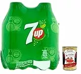7UP, soft drink lemonade, Limonade mit Zitronen- und Limettengeschmack in Flaschen aus 100 Prozent recyceltem Material, EINWEG (6 x 1.5 l) + italian Gourmet polpa 400g