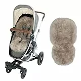 Naturally Sheepskins Luxuriöser Midi-Kinderwagen-Futter aus Schaffell, 100 % natürlich, universelle Passform, atmungsaktiv, temperaturausgleichend, pflegeleicht (Taupe)