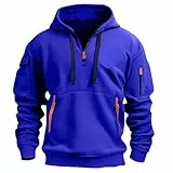 Hoodie Herren Oversize Winter Dicke Kapuzenpulli Casual Sweatshirt Hip Hop Outdoor Kapuzenpullover Personalisierte Hoodie Langarm Pullover mit Taschen Kordelzug 2024 Winter Pulli(Royal Blue,XL)