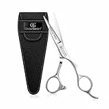 Olivia Garden SilkCut Pro Schere 16,5 cm – Ultra scharfe, konvexe Stahlklingen, schlankes Design und Scherhülle im Lieferumfang enthalten
