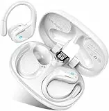 Ltinist Bluetooth Kopfhörer Sport, 75Std Kopfhörer Kabellos Bluetooth 5.4, 3D Stereo, In Ear Kopfhörer 4 ENC Noise Cancelling Mic, IP8 Wasserdicht Ohrhörer Android/iOS, Comfort Fit mit Ohrhaken Weiß
