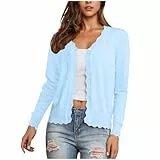 NZYIHAO Strickjacken für Damen V-Ausschnitt Cardigan Leichte Strickjacke Kurz Übergangsjacke Stretch Strickcardigan mit Knöpfen Autumn Winter Damenjacke Teenager Mädchen Einfarbig Freizeitjacke