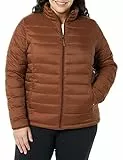Amazon Essentials Damen Leichte, Langärmelige, Wasserabweisende, verstaubare Pufferjacke (Erhältlich in Übergröße), Dunkles Toffee-Braun, XL