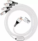 SDBAUX Multi USB Kabel 6 in 1, 3A 1.2M Universelles USB A/C auf Multi 4 in 1 Ladekabel, mit 2iP/Typ C/Micro USB Anschlüssen, für iOS-Telefon, Android Galaxy, LG, Sony, Hoor View, Moto, Oneplus, PS5