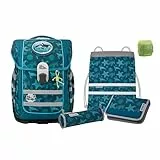 Sealife Schulranzen Set Orca Wal Blau für Jungen 1.-4. Klasse, McNeill Ergo Complete Schultasche, Ergonomisch, Leicht 1.150 Gramm, Geräumig 20 L Volumen, Nachhaltig (6-teilig mit Federmappe)