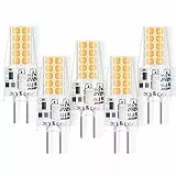 MUSUNIA g4 LED Lampen - 3W Birnen 3000K Warmweiß 300lm, Ersatz für 30W Halogenlampen,Kein Flackern Nicht Dimmbar, 12V AC/DC, 5er Pack