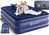 KESSER® Aufblasbare Matratze Luftbett Selbstaufblasend Gästebett mit eingebauter elektrischer Pumpe, Luftmatratze für Camping oder Heimgebrauch Mit Tasche, geeignet für 2 Person - 203 x 152,5 x 51cm