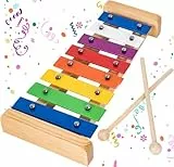 OUUTMEE Glockenspiel 8 Noten Xylophon für kinder Glockenspiel Farbenfrohe mit Mallet für den Musikunterricht Pädagogische