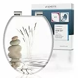 SCHÜTTE WC-Sitz BALANCE mit Absenkautomatik aus Holz, hochwertiger Toilettendeckel mit 175kg Belastbarkeit, Toilettensitz mit Brille, Klodeckel für WC, MDF Holzkern Klobrille mit Motiv