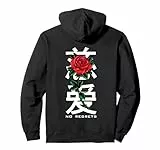 No Regrets Rose Backprint - Sad Aesthetic Edgy Streetwear Pullover Hoodie