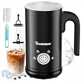 NWOUIIAY 4-in-1 Elektrischer Milchaufschäumer 600W Automatischer Milchschäumer mit 300 ml Fassungsvermögen für heißen & kalten Milchschaum, Latte, Cappuccino