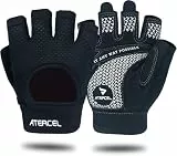 ATERCEL Fitness Handschuhe Fahrradhandschuhe für Herren und Damen, Atmungsaktive Trainingshandschuhe für Krafttraining,Bodybuilding,Kraftsport & Crossfit Training Schwarz M