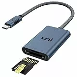uni SD Kartenleser 312MB/S USB C 4.0 Kartenleser 2 IN 1, USB C Card Reader unterstützt UHS-II Lesen, kompatibel für iPhone 15 Pro Max, Galaxy S23, iPad Pro,MacBook Pro,Surface pro/Surface Book usw.