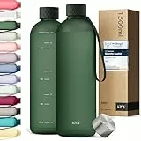 KIVY Tritan-Wasserflasche 1,5 Liter - Kohlensäure geeignet & Auslaufsicher - Für Sport, Schule & Büro - Trinkflasche 1,5 Liter - Sport Trinkflasche Gym - Wasserflasche Sprudel geeignet
