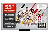 TCL 55C7K QD-Mini LED Fernseher, 55 Zoll, 4K HDR Premium, Dolby Vision IQ & Atmos, Bang & Olufsen Sound, Smart TV mit Google TV, 144Hz, HDMI 2.1, AMD FreeSync Premium Pro, AirPlay 2, Google Assistant